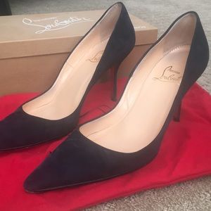 Christian Louboutin Navy Suede Pumps